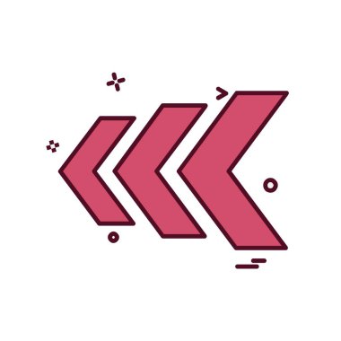 Sol ok simgesi tasarım vektörü