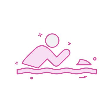 Yüzme havuzu ikonu tasarım vektörü