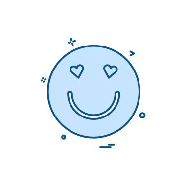 Emoji simgesi tasarım, renkli vektör çizim