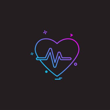 Kalp simgesi tasarım, Sevgililer günü için vektör çizim