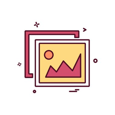 Görüntü simgesi tasarım, renkli vektör çizim