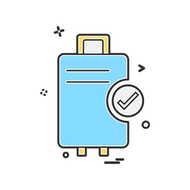 Seyahat çanta simge tasarlamak vektör