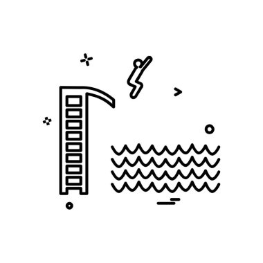 Yüzme havuzu ikonu tasarım vektörü