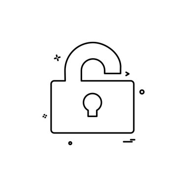 Kilit simgesi tasarım, vektör çizim