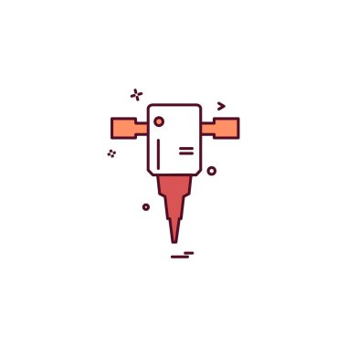 İnşaat aracı simgesi tasarım, vektör çizim