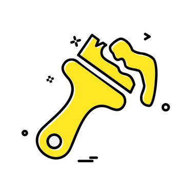 Fırça simgesi tasarım, renkli vektör çizim