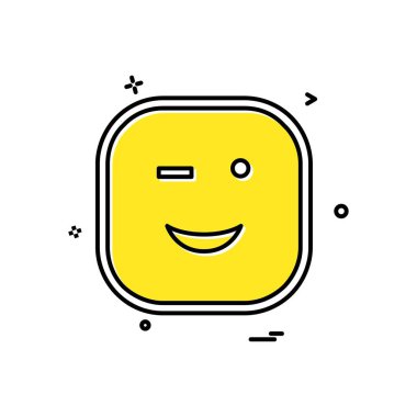 Mutlu emoji simgesi tasarım, renkli vektör çizim