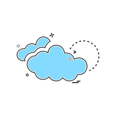 Bulut simgesi tasarım, renkli vektör çizim