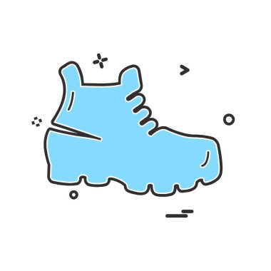 Ayakkabı simgesi tasarım, renkli vektör çizim