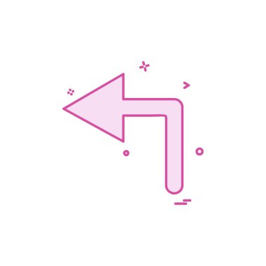 Sol ok simgesi tasarım vektörü