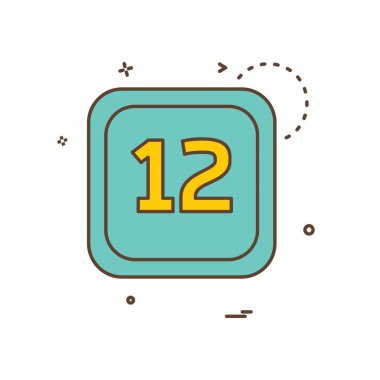 12 Tarih Takvimi simge tasarım vektörü