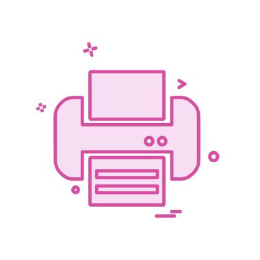 Yazıcı simgesi tasarım, vektör çizim