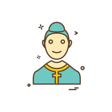 Hıristiyan kilise babası papaz ikon vektör tasarımı