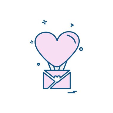 Kalp simgesi tasarım, Sevgililer günü için vektör çizim