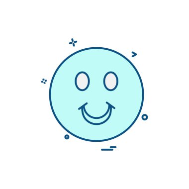 Emoji simgesi tasarım, renkli vektör çizim