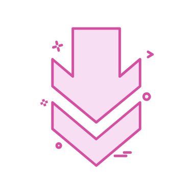 Aşağı ok simgesi tasarım vektörü