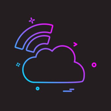 Bulut simgesi tasarım, renkli vektör çizim