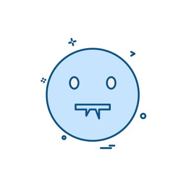 Emoji simgesi tasarım, renkli vektör çizim