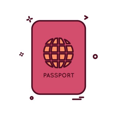 Pasaport simgesi tasarım vektörü