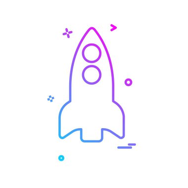 Roket simgesi tasarım, renkli vektör çizim