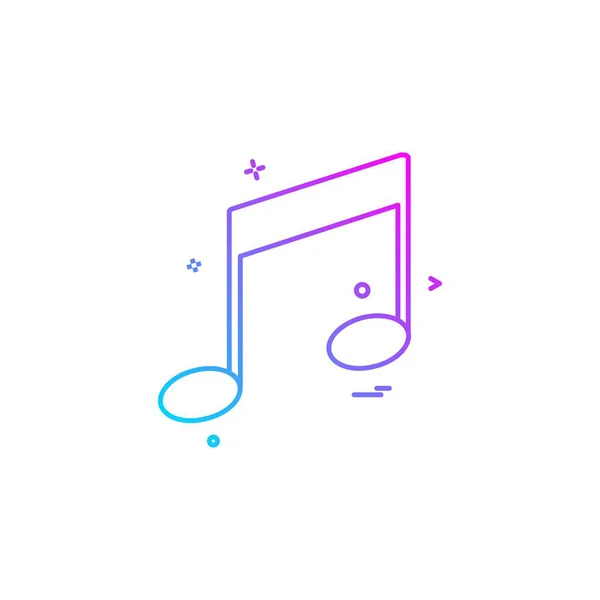 Icono Música Vector Diseño — Vector de stock