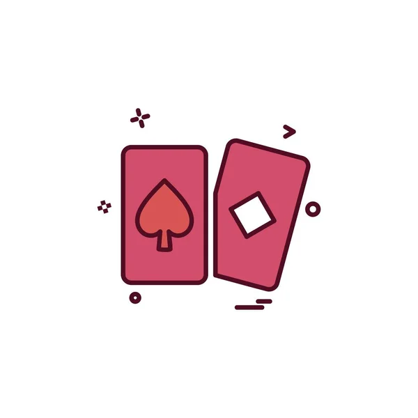 Desenho Vetor Ícone Cartões Jogar — Vetor de Stock