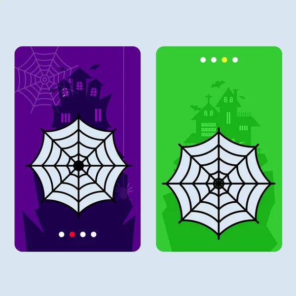 Gelukkig Uitnodiging Voor Halloween Feest Ontwerpen Met Spider Kleurrijke Vectorillustratie — Stockvector