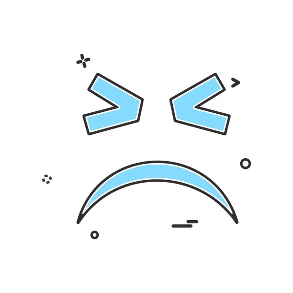 Szomorú Emoji Ikon Design Vektor — Stock Vector