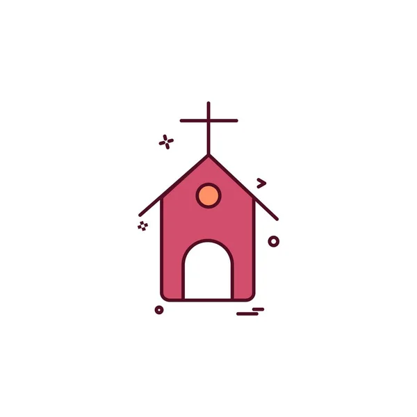 Kerk Pictogram Ontwerp Vector — Stockvector