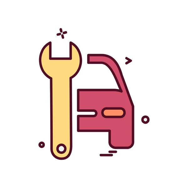 Coche Taller Icono Diseño Vector — Vector de stock