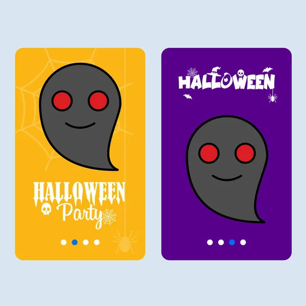Feliz Halloween Festa Convite Design Com Fantasma Ilustração Vetorial Colorido —  Vetores de Stock