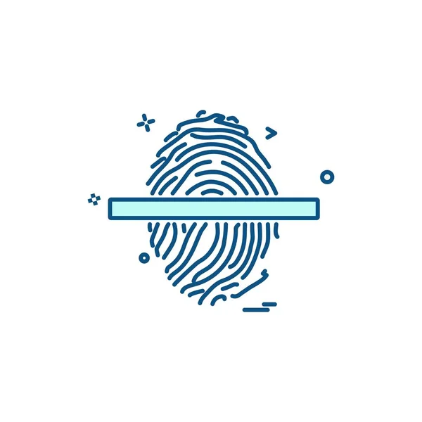 Fingerprint Icon Design Vector — Stock Vector