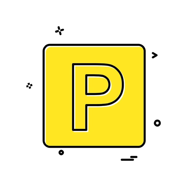 Parking Icon Design Vector — Stock Vector