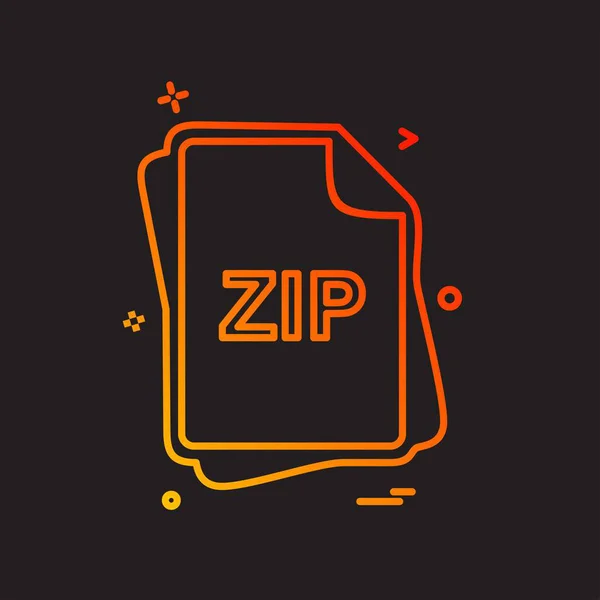 Zip File Type Icon Design Vector — Stock Vector