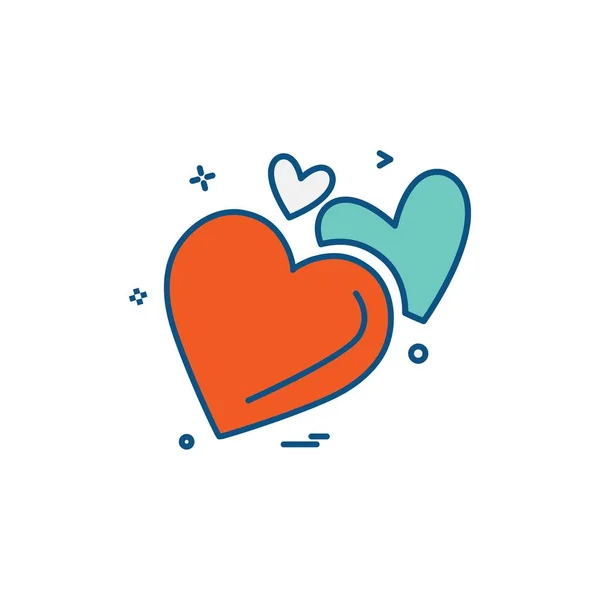 Heart Icon Design Vector Illustration Valentine Day — Stock Vector