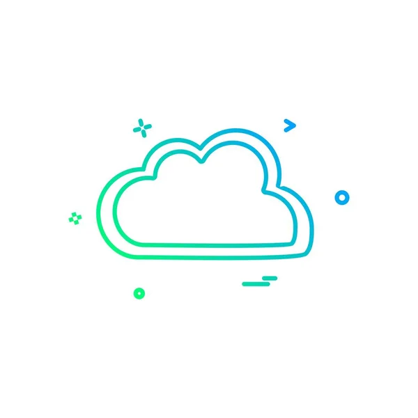 Wolke Icon Design Bunte Vektorillustration — Stockvektor