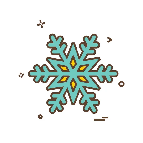 Icono Copo Nieve Colorido Sobre Fondo Blanco — Vector de stock