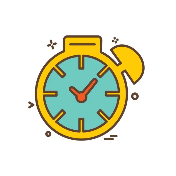 Reloj Icono Plano Vector Ilustración — Vector de stock