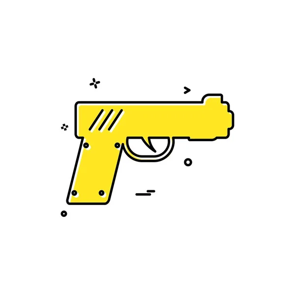 Pistolet Pistolet Arme Police Icône Vectoriel Design — Image vectorielle