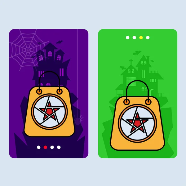 Design Convite Halloween Feliz Com Ilustração Vetorial Estrela — Vetor de Stock