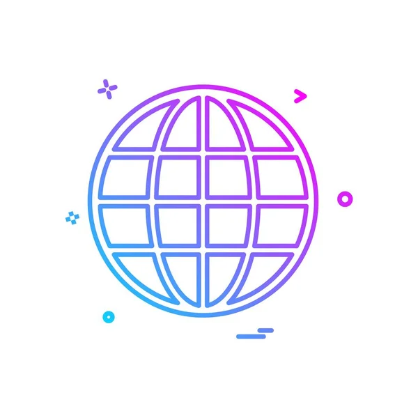 Globe Ikon Design Vektorillustration — Stock vektor