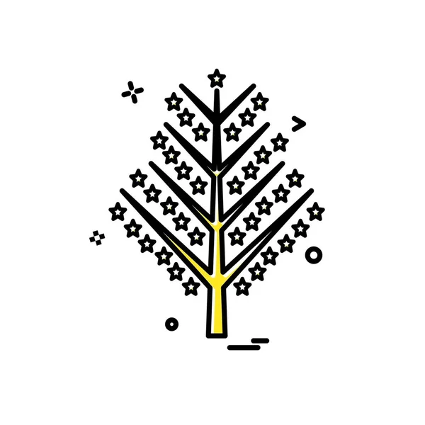 Árbol Navidad Icono Diseño Vector — Vector de stock