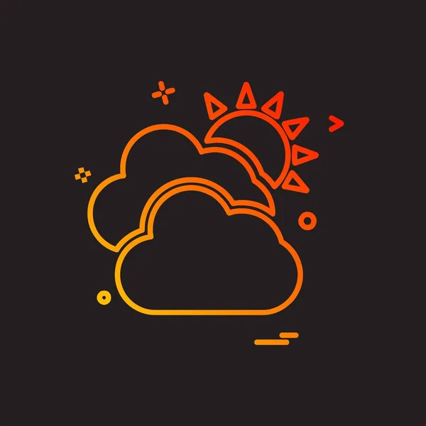 Cloud Icon Design Colorful Vector Illustration — Stock Vector