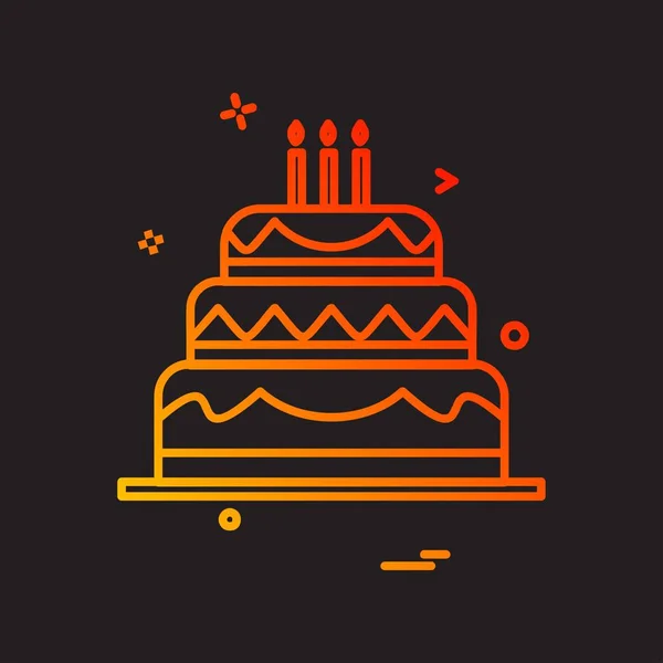 Icono Cumpleaños Vector Diseño — Archivo Imágenes Vectoriales