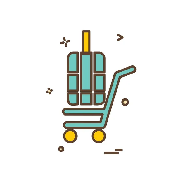 购物车图标设计 五颜六色的矢量插图 — 图库矢量图片