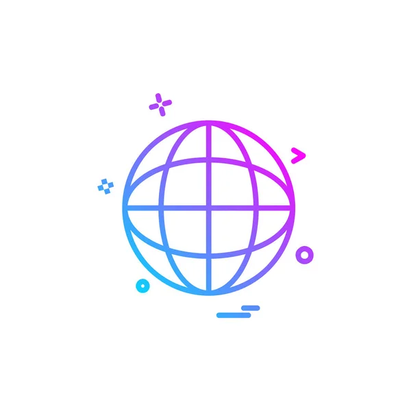 Globus Symbol Design Vektor Illustration — Stockvektor