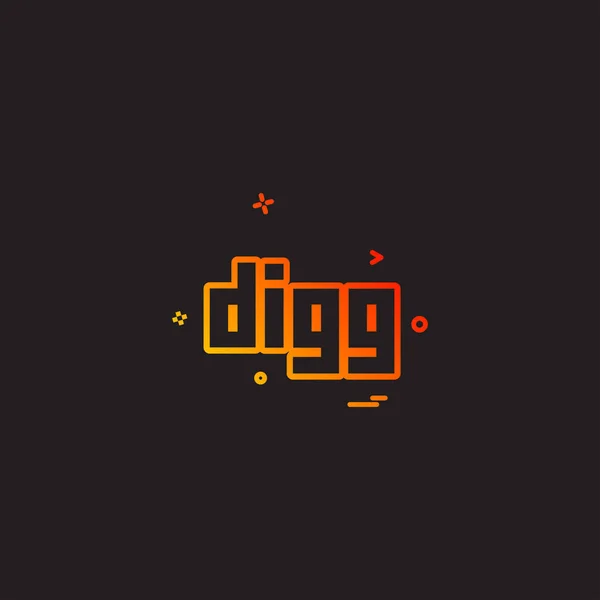 Digg Icono Vector Diseño — Vector de stock