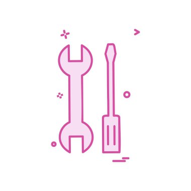  İngiliz anahtarı simgesi vektör tasarım araçları kurma hizmetleri