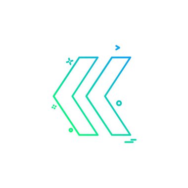 Sol ok simgesi tasarım vektörü