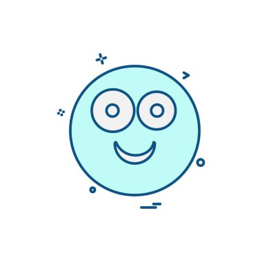Emoji simgesi tasarım, renkli vektör çizim